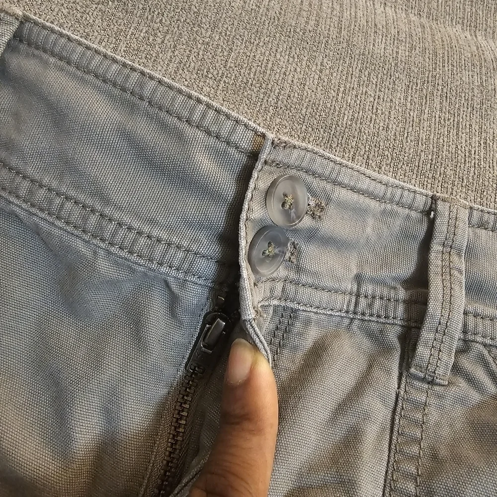Ann Taylor Loft Gray Cargo Casual Cotton Lagen Slouchy Skirt Size 4
